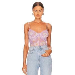 ✨Free People -  NWT - lilac colour floral & lace Monday morning bodysuit